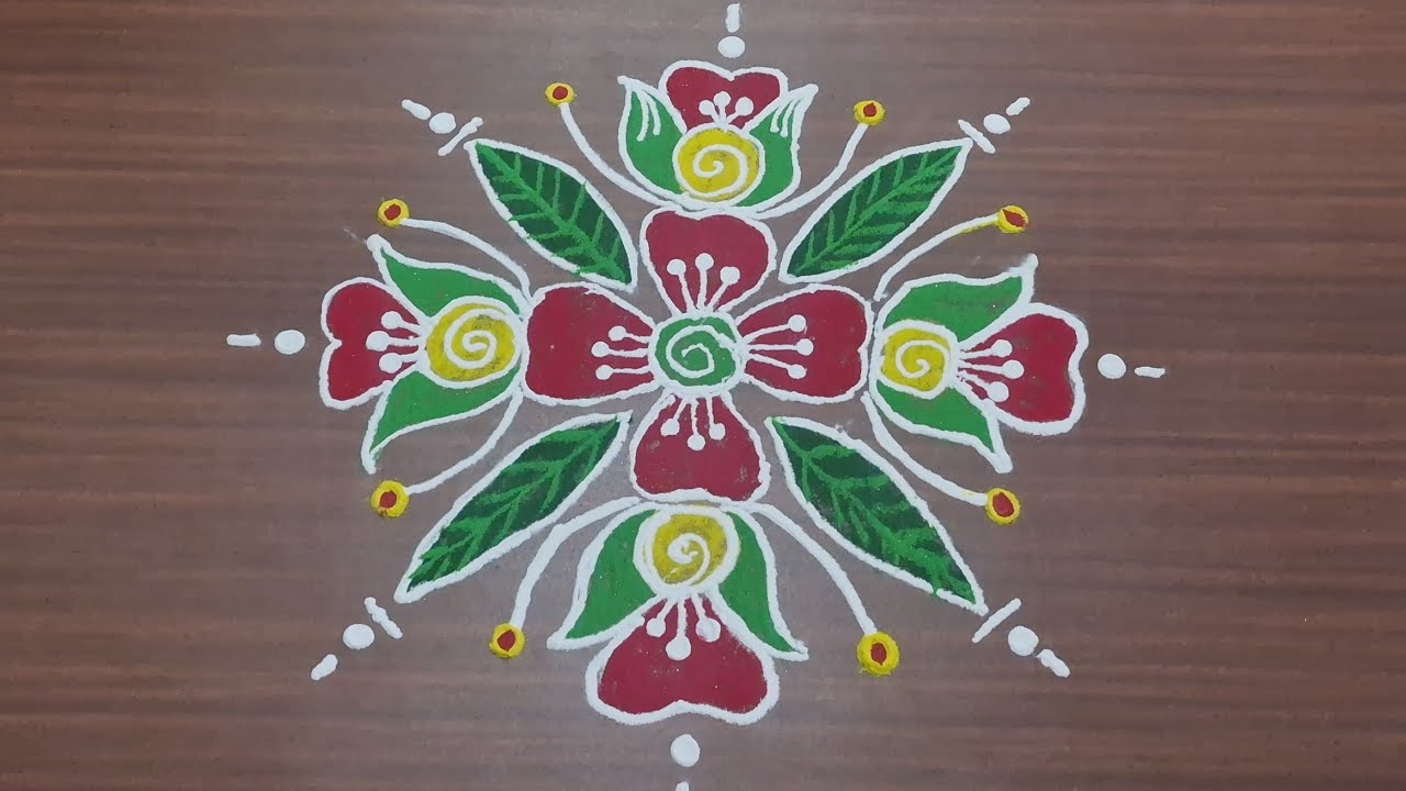 Simple rangoli designs for beginners | Colour muggulu designs | Latest muggulu designs 2026 