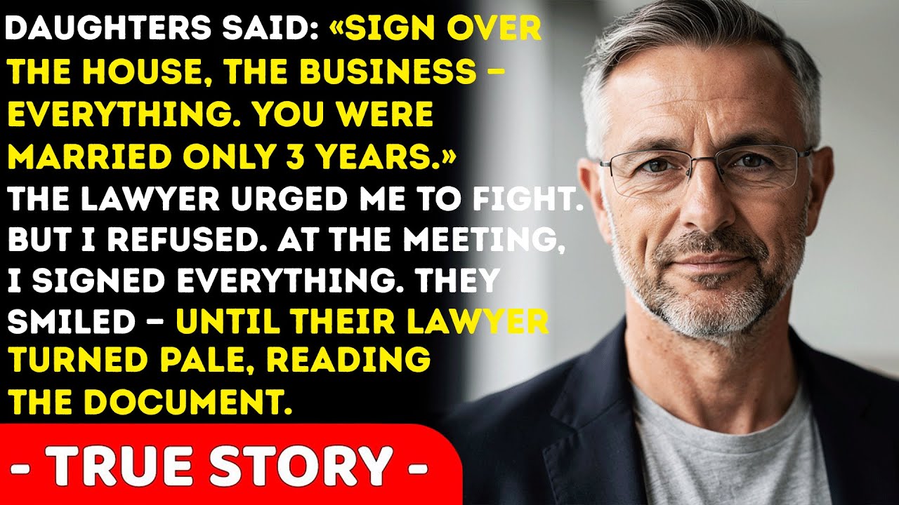 My Daughters Demanded I Sign Everything—They Smiled Until Their Lawyer Read One Line True Story
