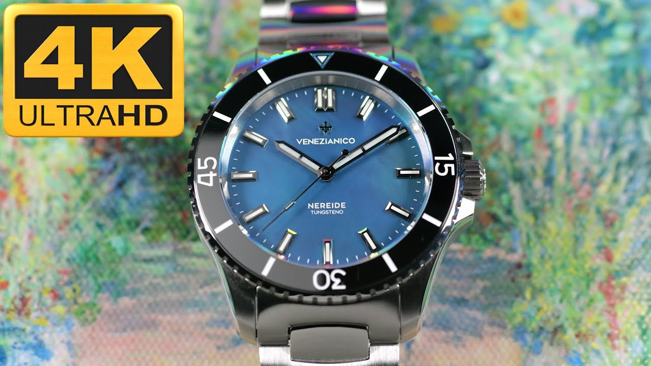Venezianico – Nereide Tungsteno 39, Blue Mother-of-Pearl (MoP) dial with Tungsten bezel insert