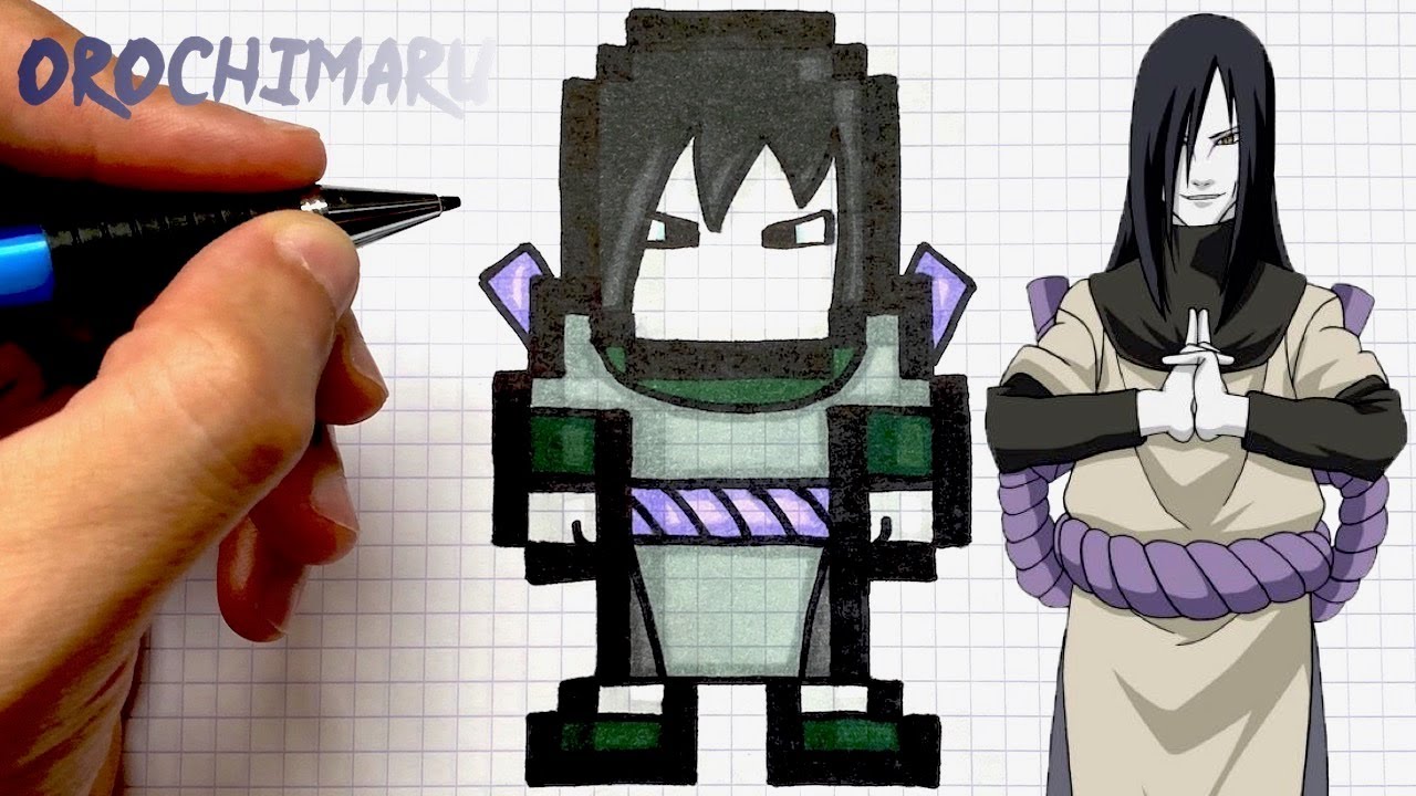 TUTO DESSIN OROCHIMARU PIXEL ART NARUTO