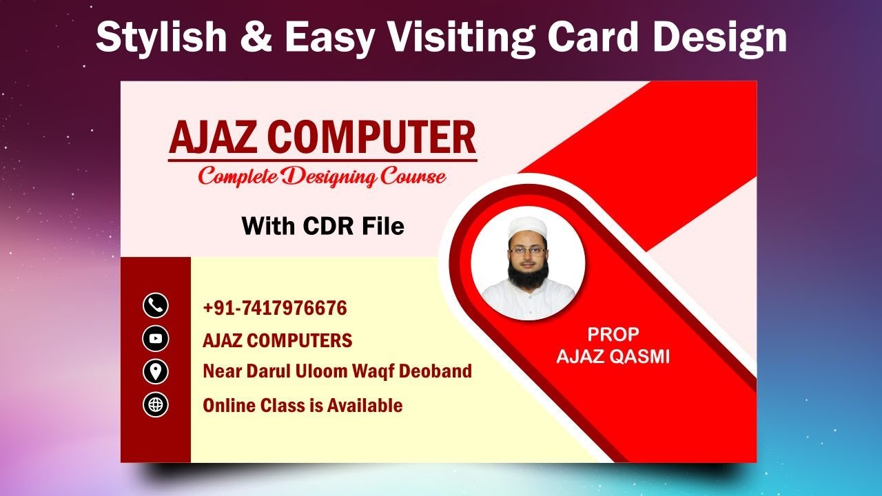 Простой и стильный дизайн визитной карточки в CorelDraw от Ajaz Computers