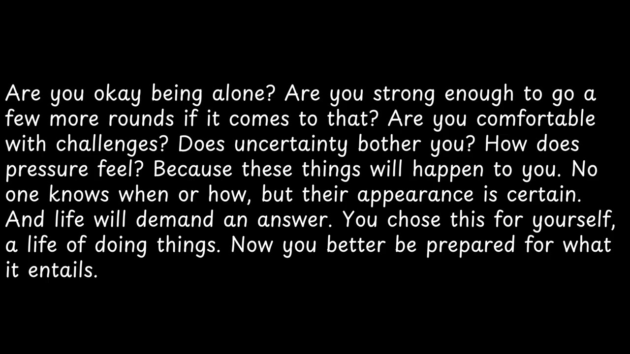 Are you okay being alone