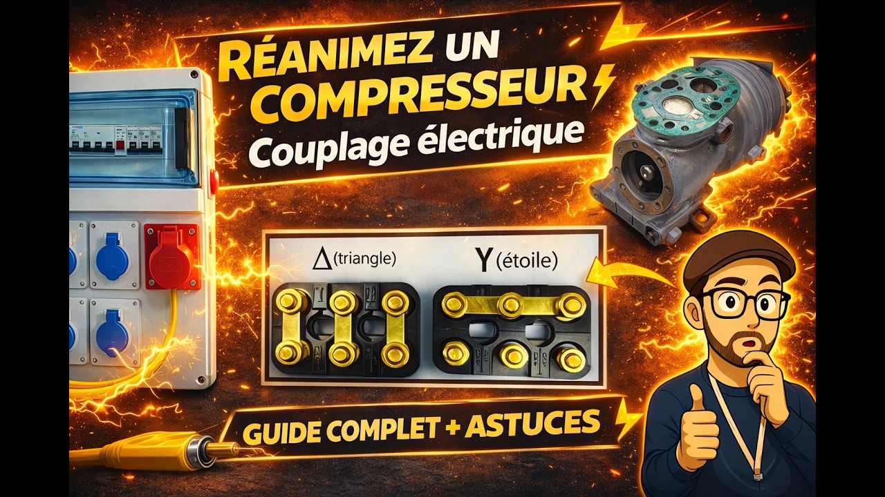 Réanimation d'un compresseur COPLAND.  Precion sur le couplage étoile ou triangle avec Boubou.