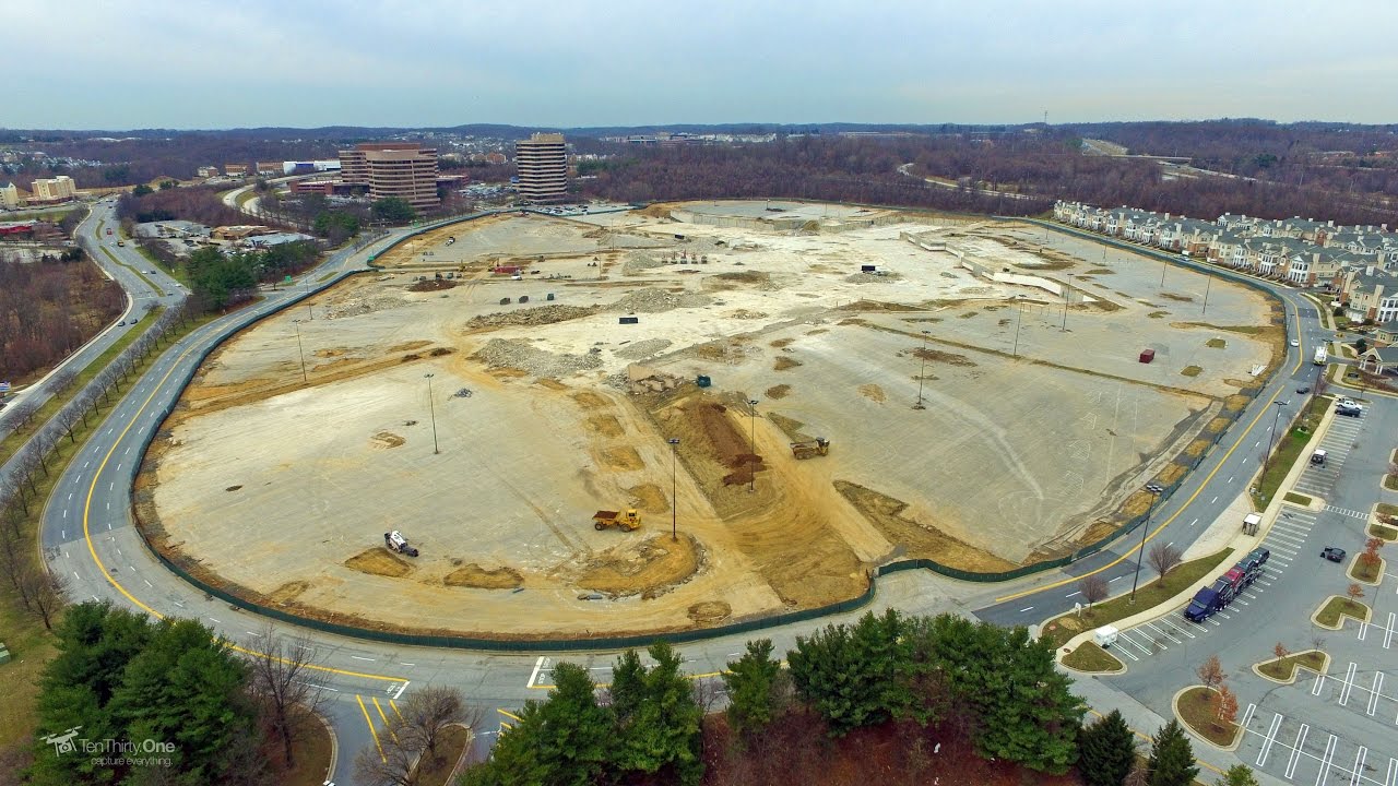 AERIAL: Owings Mills Mall Demolition (As of 3/10/17) - Part 9