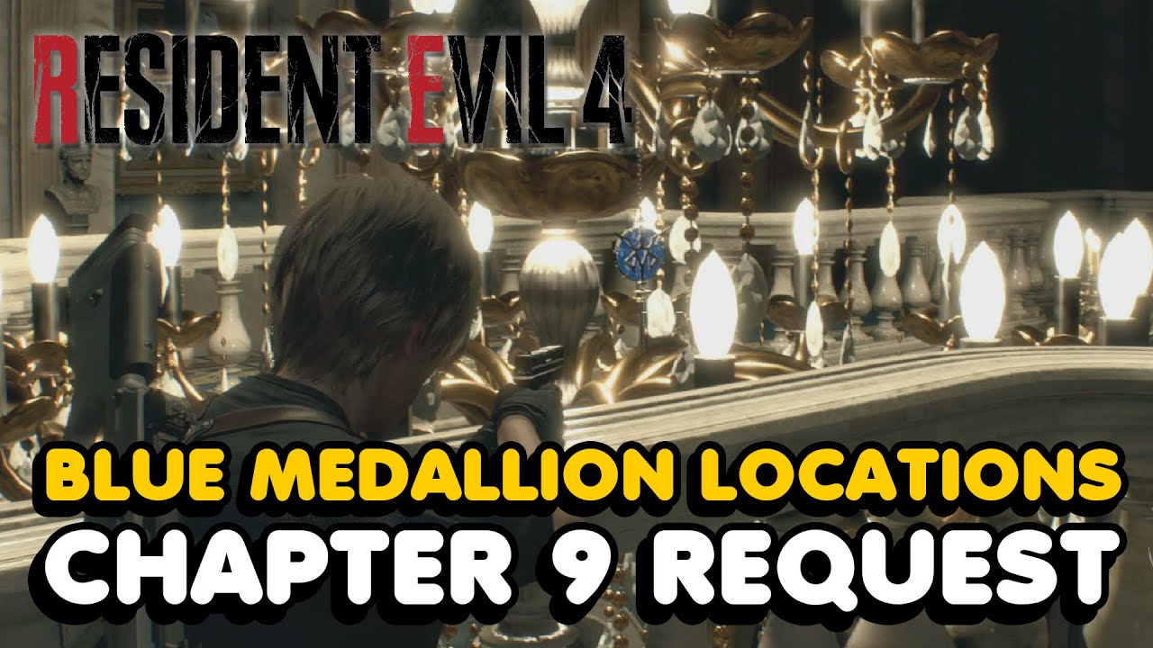 Resident Evil 4 Remake - Chapter 9 Blue Medallion Locations (Destroy The Blue Medallions 4 Request)