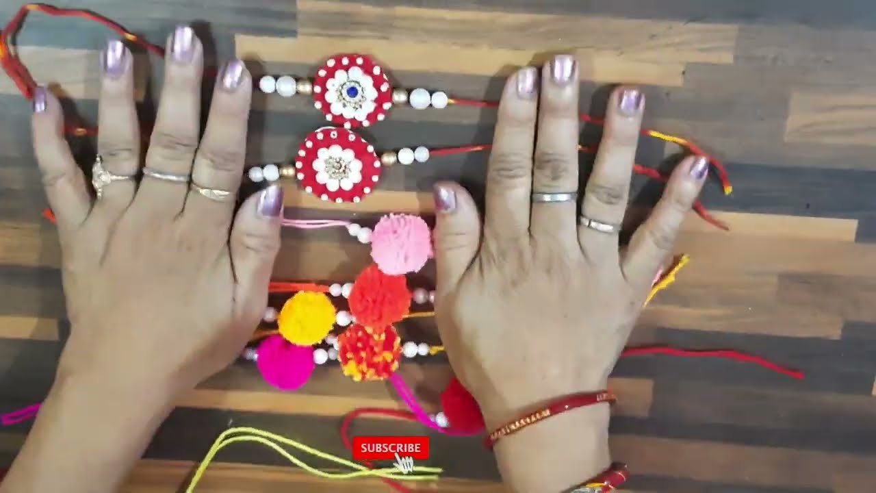 How to make rakhi  Woolen with bindi rakhi making idea