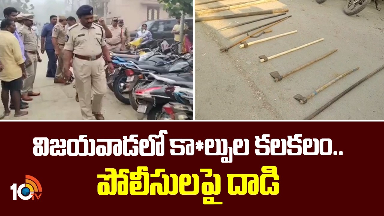 విజయవాడలో కా*ల్పుల కలకలం.. పోలీసులపై దాడి |  Unknown Person G*un Fire At Vijayawada | 10TV