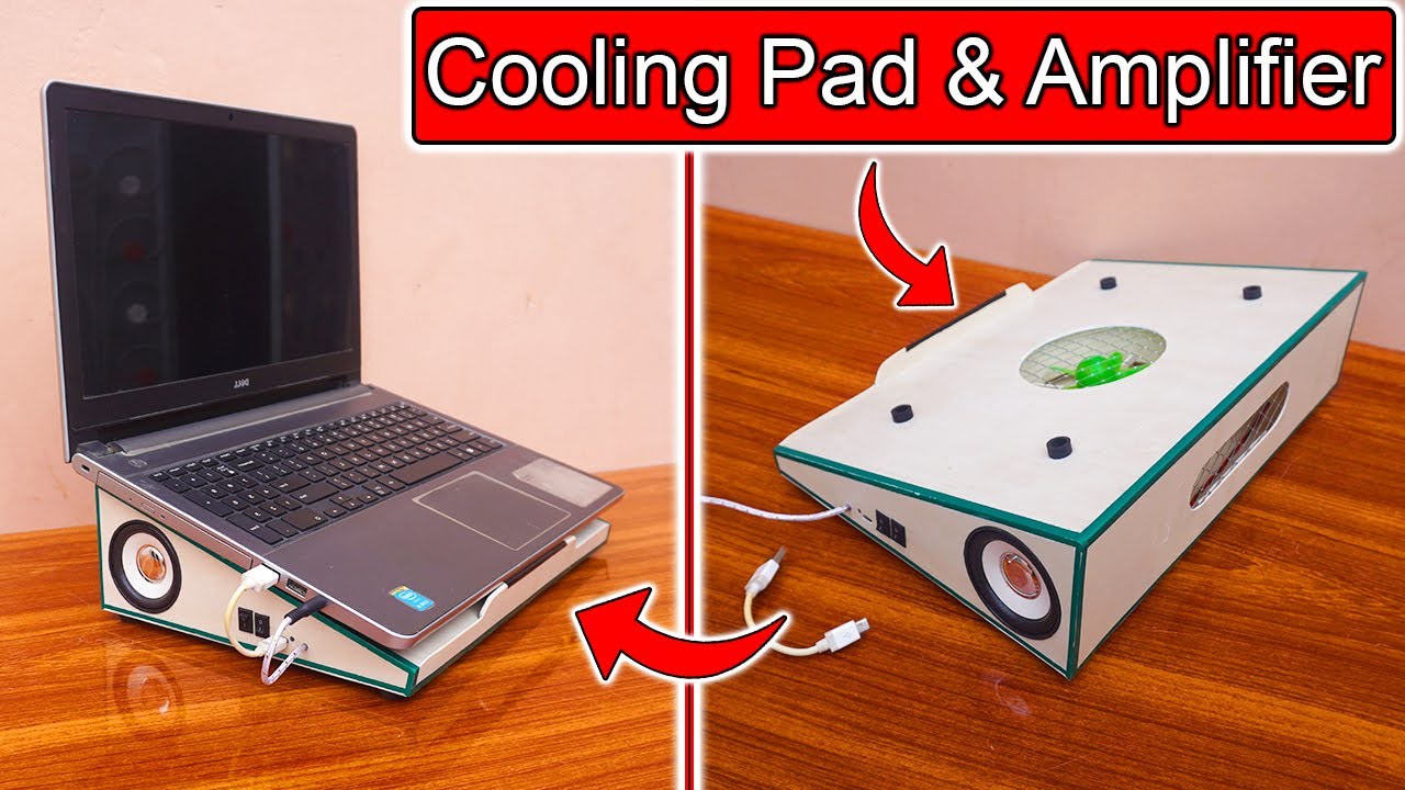 How To Make A Laptop Cooling Pad & Amplifier | Rechargeable Laptop Cooler with speakers | Amplifier