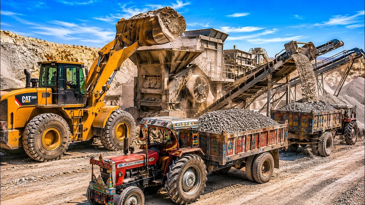 Inside a Mountain Crusher Plant | Complete Stone to Gravel Production Process