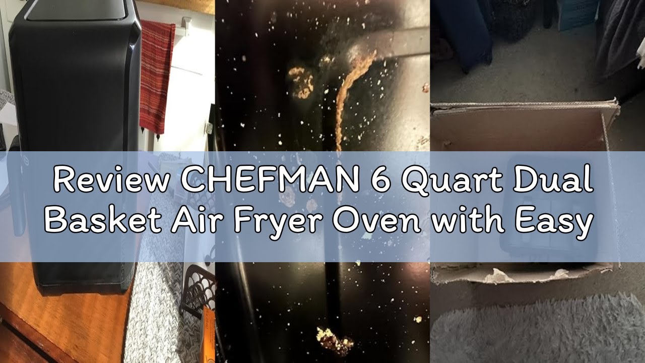 Review CHEFMAN 6 Quart Dual Basket Air Fryer Oven with Easy View Windows, Sync Finish, Hi-Fry, Auto