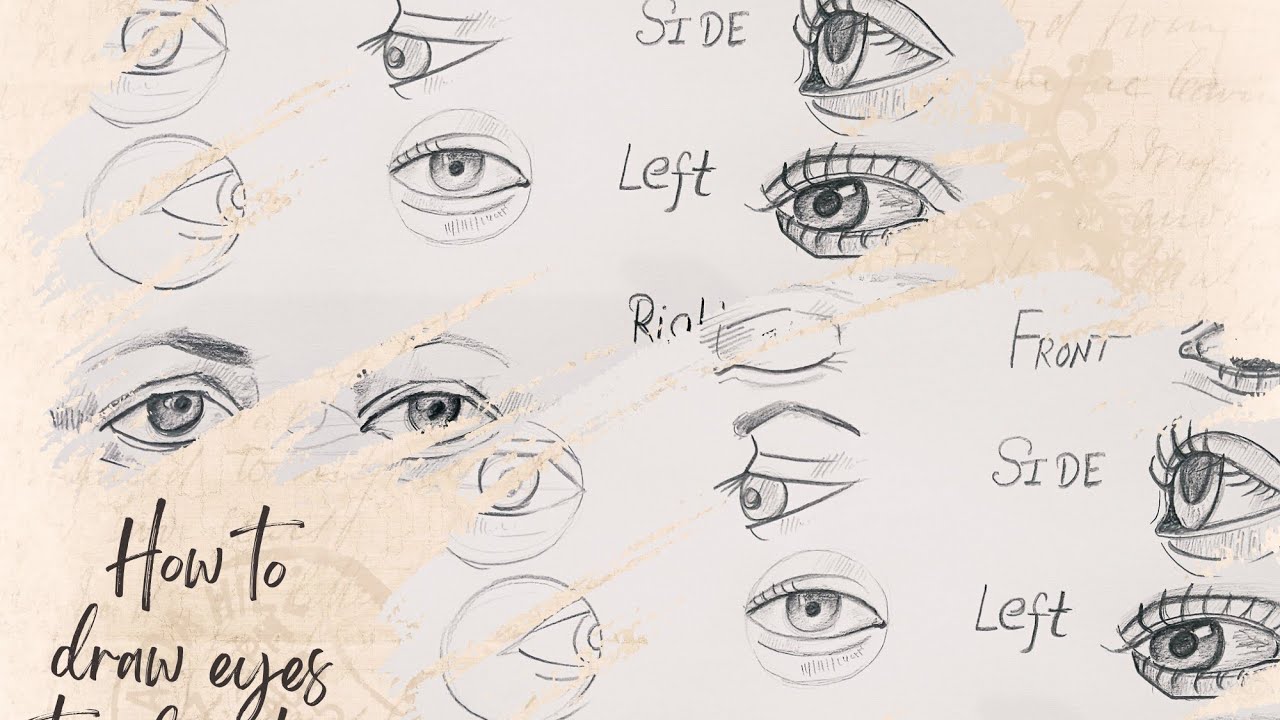 How to Draw Eyes Step by Step | Front, Side, Left & Right View | Easy Sketch Tutorial