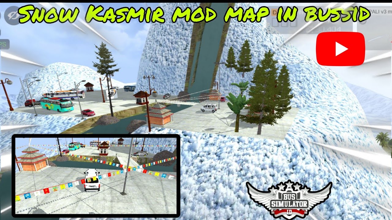 Snow Kasmir map mod in bus simulator indonesia//Suzuki eco van mod in bussid
