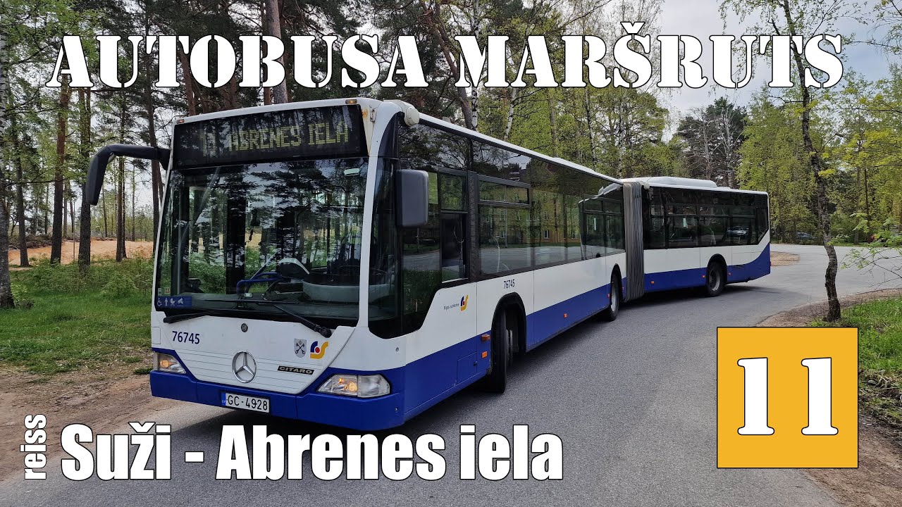 Rīga, Autobusa maršruts №11, Reiss: Suži - Abrenes iela. Timelapse 2x