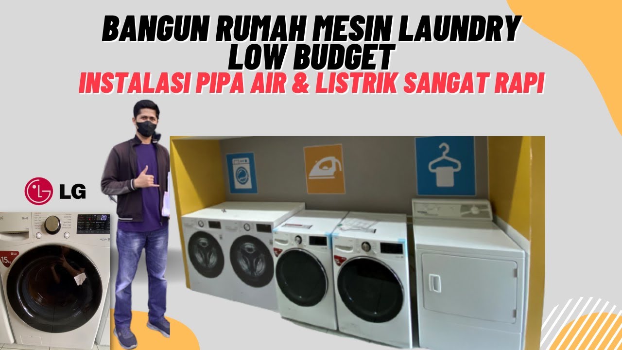 BANGUN RUMAH MESIN LAUNDRY LOW BUDGET | Instalasi Pipa Air & Listrik Sangat Rapi | #part1