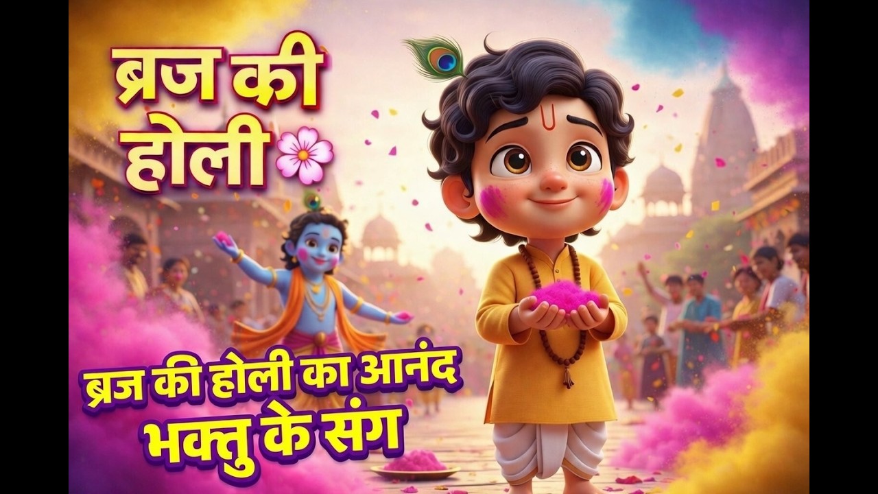 Brij Ki Holi Song | Bhaktu Plays Holi in Brij | Krishna Holi for Kids & Family