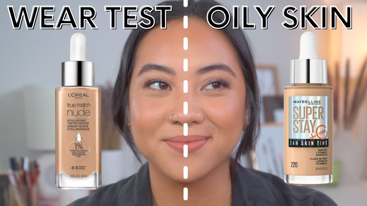 Сравнение тонального крема Maybelline Skin Tint и тонирующей сыворотки L'oreal | Демонстрация + т...
