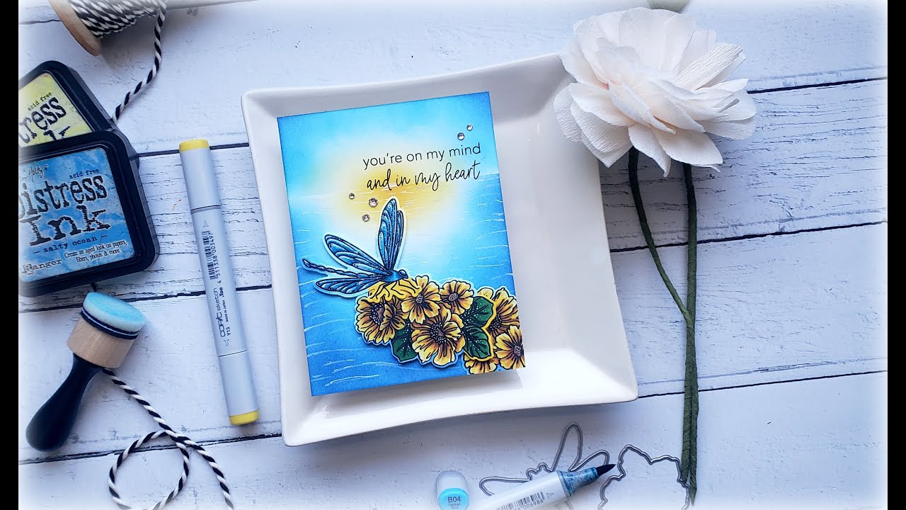 Honey Bee Stamps Modern Spring Hop,  Sunrise Water Scene: Crazy Sick Household