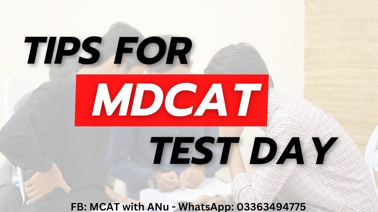 TIPS FOR MDCAT TEST DAY | Stress and Time management