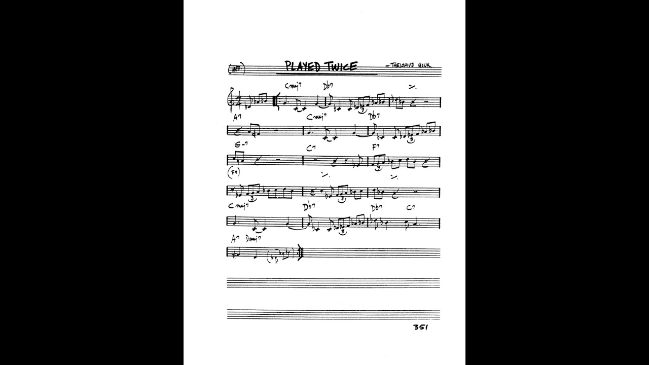 real book solo piano: played twice (Thelonious Monk)