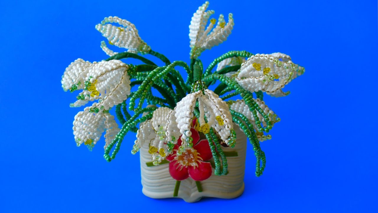 Подснежники из бисера