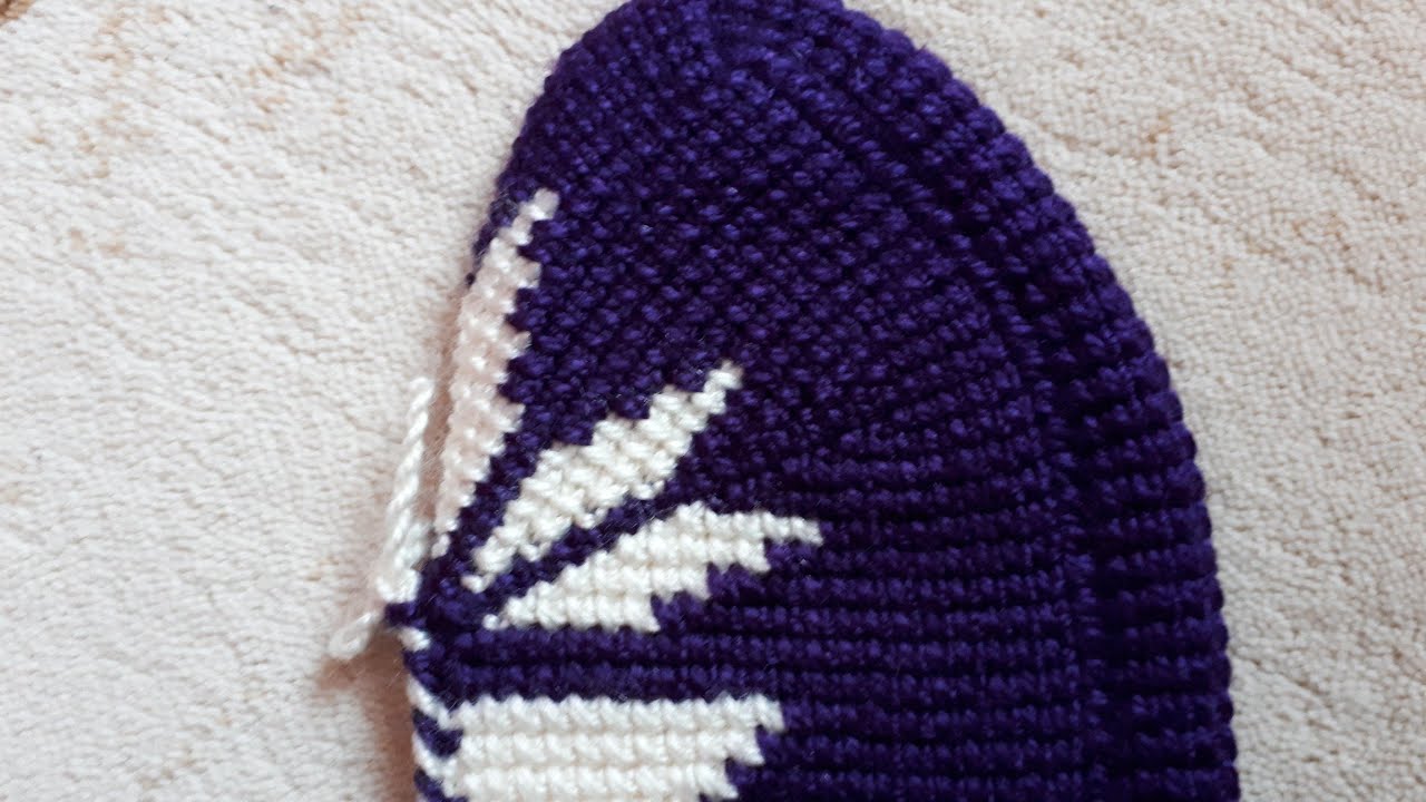 Tunus işi burun kısmı-iki renkli çok şık  Patik Modeli - Tunus işi patik modelleri - Patik modelleri