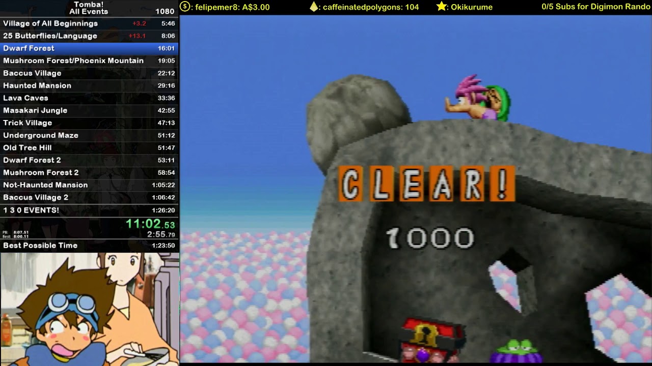 Tomba!/Tombi! - All Events (100%) Speedrun in 1:25:41