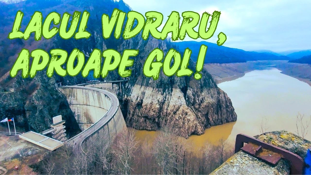Barajul și Lacul Vidraru așa cum nu le-ai văzut niciodată! Satul scufundat a ieșit la iveală!