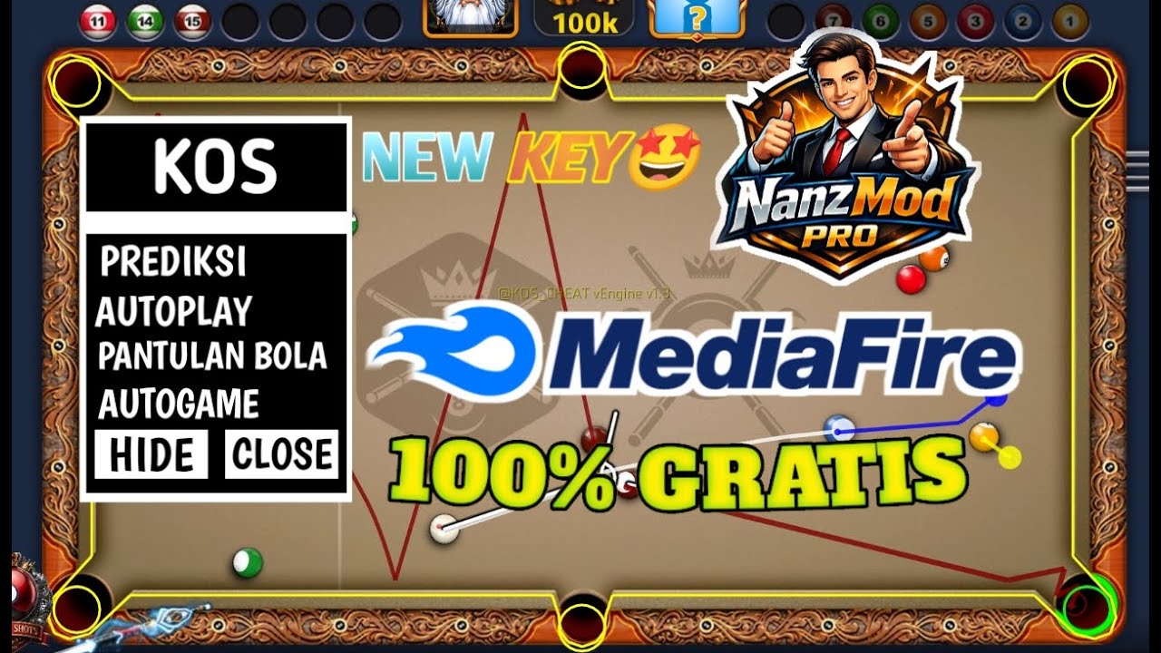 UPDATE NEW CHEAT KOS GRATIS❗ CHEAT 8 BALL POOL MOD APK TERBARU 2026 GARIS PANJANG NO ROOT