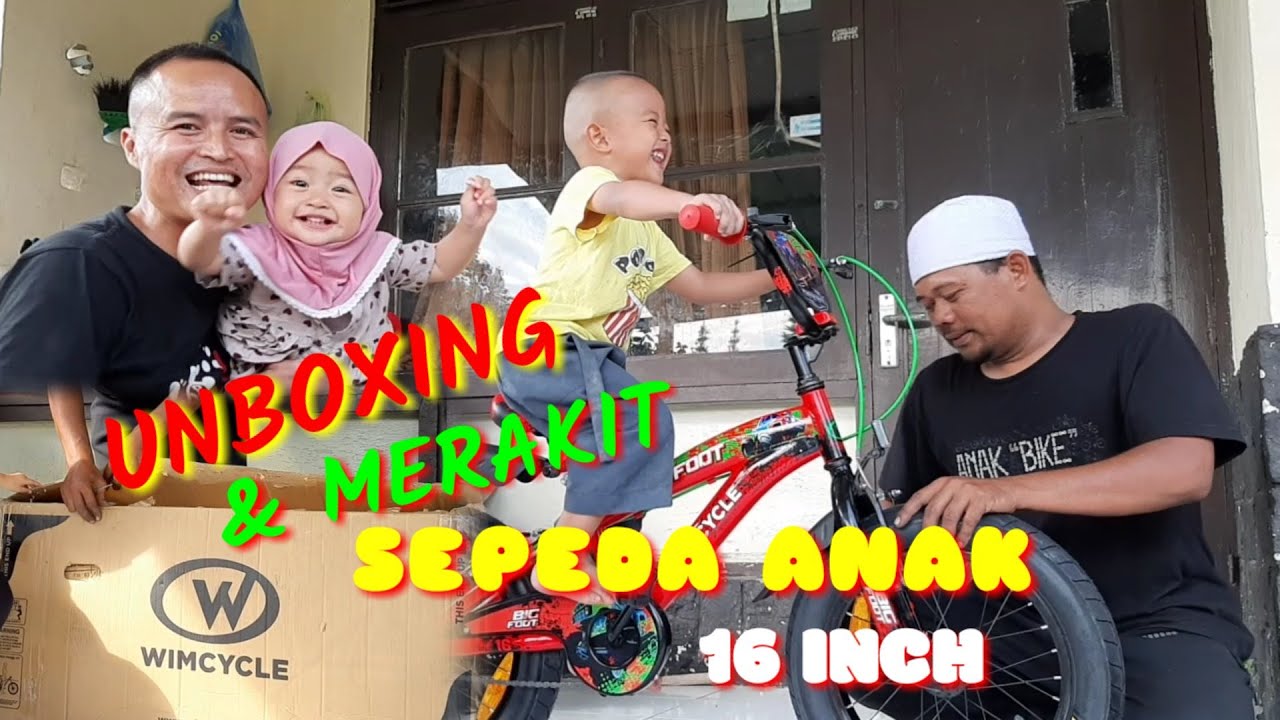 UNBOXING & MERAKIT SEPEDA ANAK 16 INCH II WIMCYCLE BIGFOOT 16 INCH