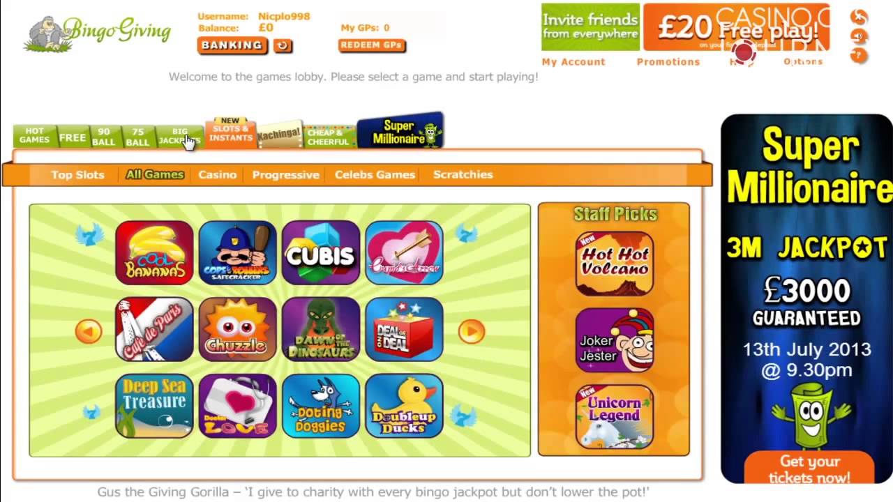 Bingo Giving   Free Bonus at CasinoCashJourney com