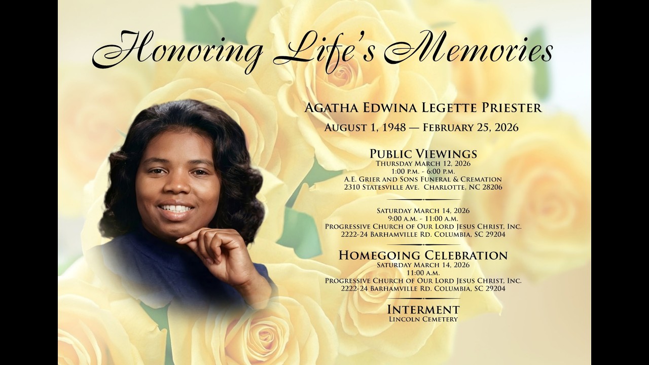 Homegoing Service for Sister Agatha Edwina Legette Priester