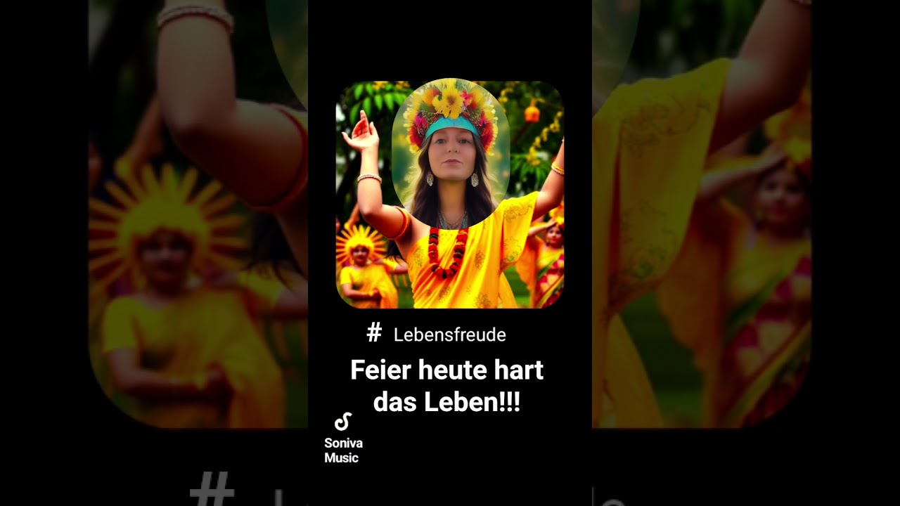 Feier heute hart das Leben, Lebensfreude, Tanze im Glück, lass die Vergangenheit zurück!