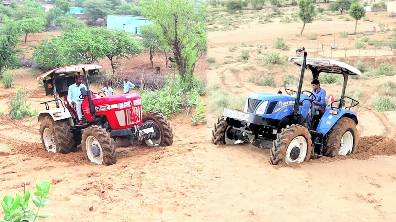 New Holland 5510 4wd vs Swaraj 963 FE 4wd Testing the power