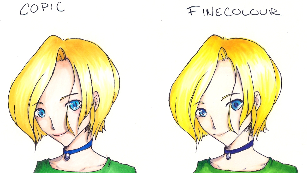 Copic vs Finecolour comparison [speed draw]