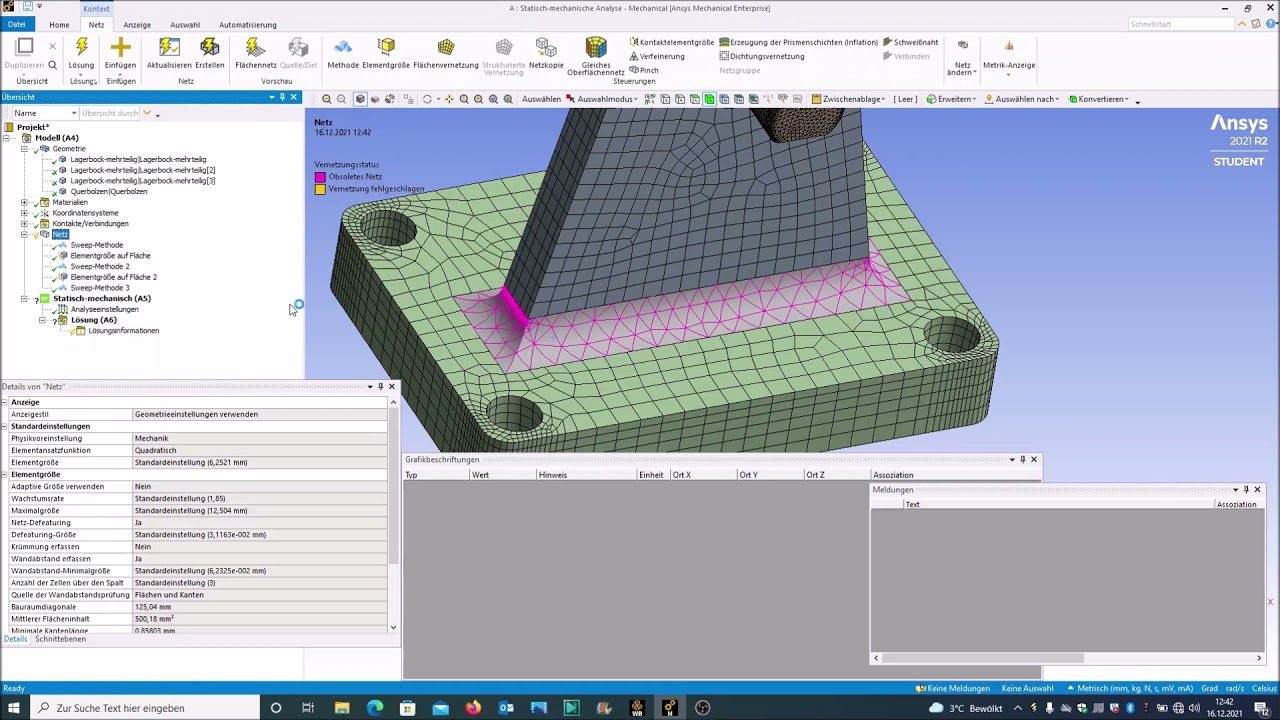 Ansys V7 Sweep Vernetzung