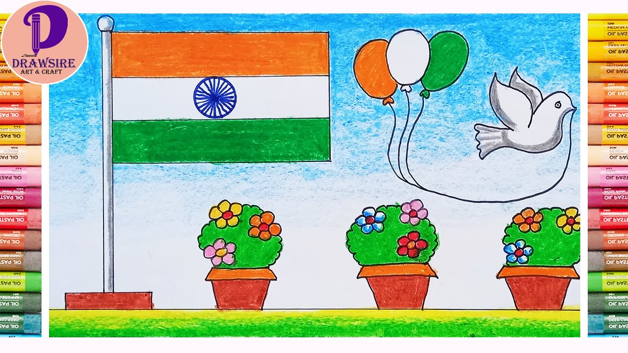 Republic day drawing easy-republic day poster drawing-republic day drawing easy steps-26 th January