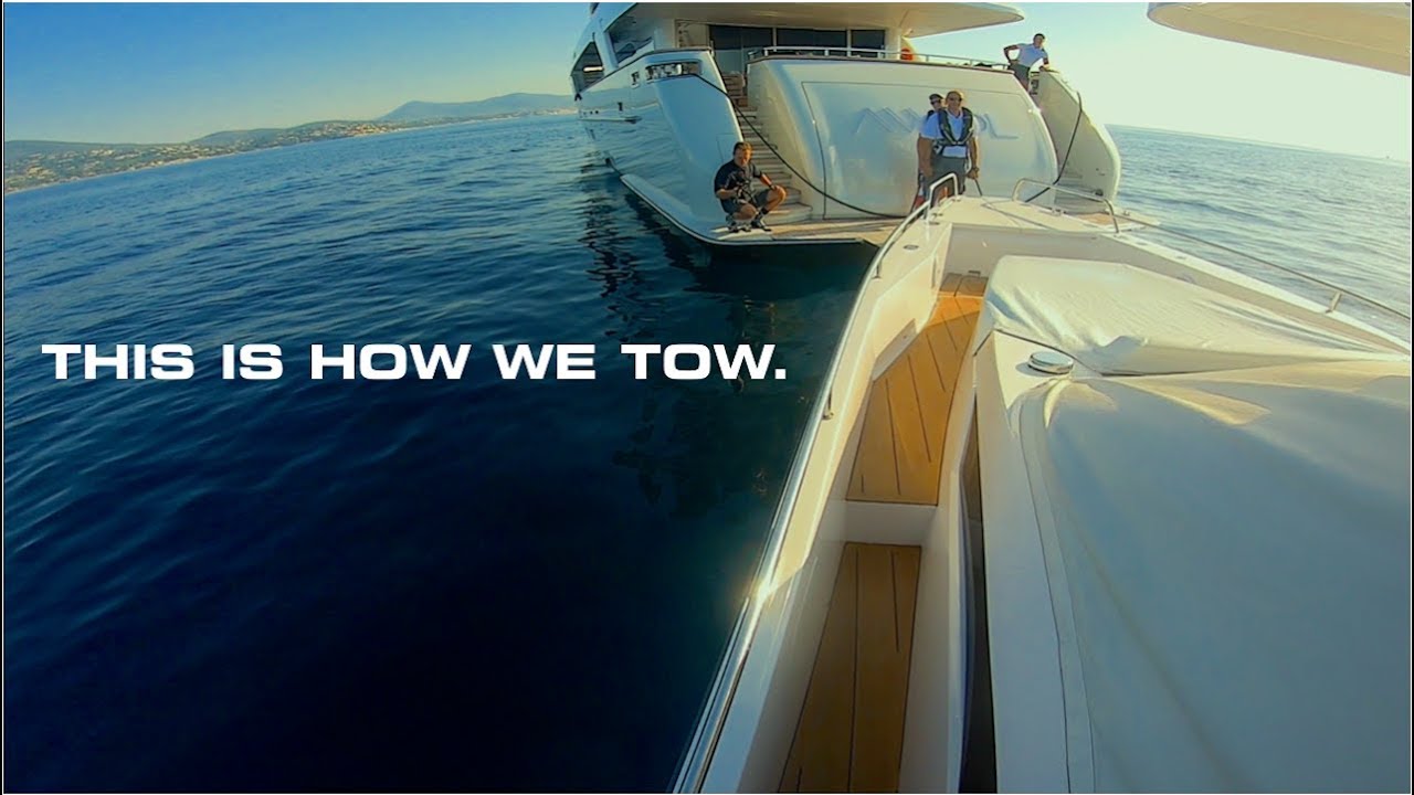 Буксировка лодки мощностью 700 л.с. с помощью суперъяхты!!! (Капитанский видеоблог 92)