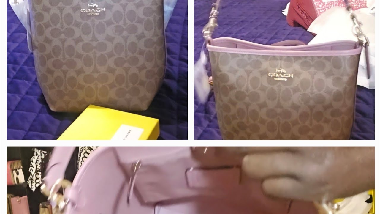 coach city bucket bag pink petal unboxing/what fits 