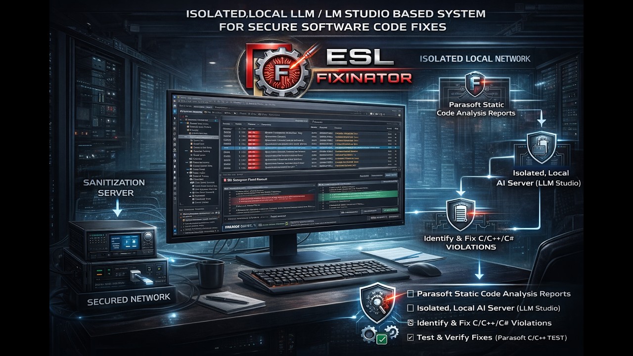 The ESL Fixinator - Fixing Parasoft C/C++TEST and .TEST scan results using local LLM in a secured NW