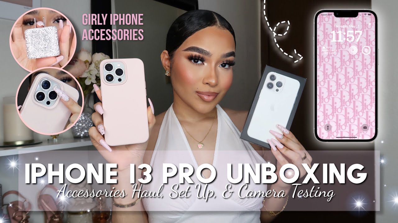 iPhone 13 Pro Unboxing and Accessories Haul ♡  Set Up + Camera Testing ~Aesthetic Asmr~
