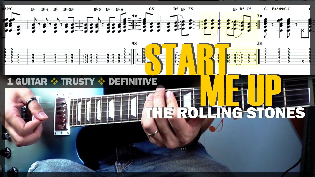 Start Me Up | Guitar Cover Tab | Chords Lesson | Original Tuning | BT w/ Vocals 🎸 THE ROLLING STONES