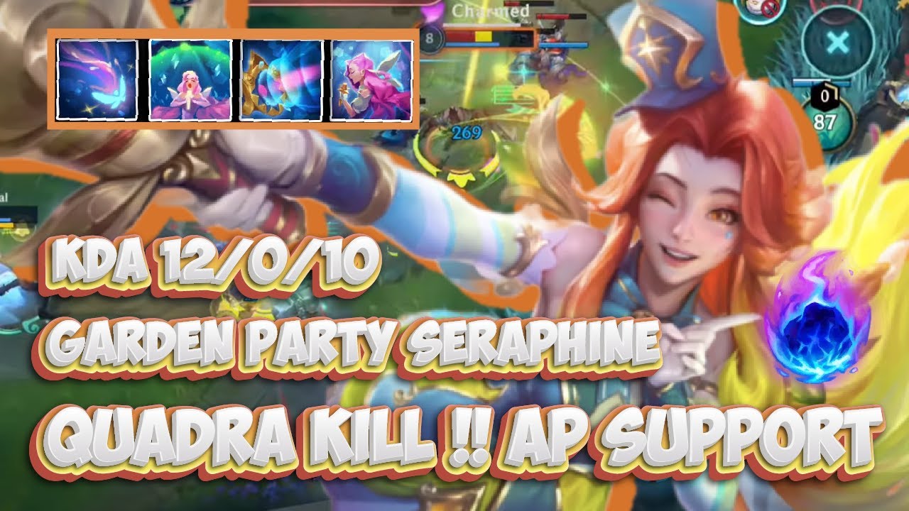 QUADRA KILL !! Garden Party Seraphine AP support gameplay // WILD RIFT (BUILD+RUNES)