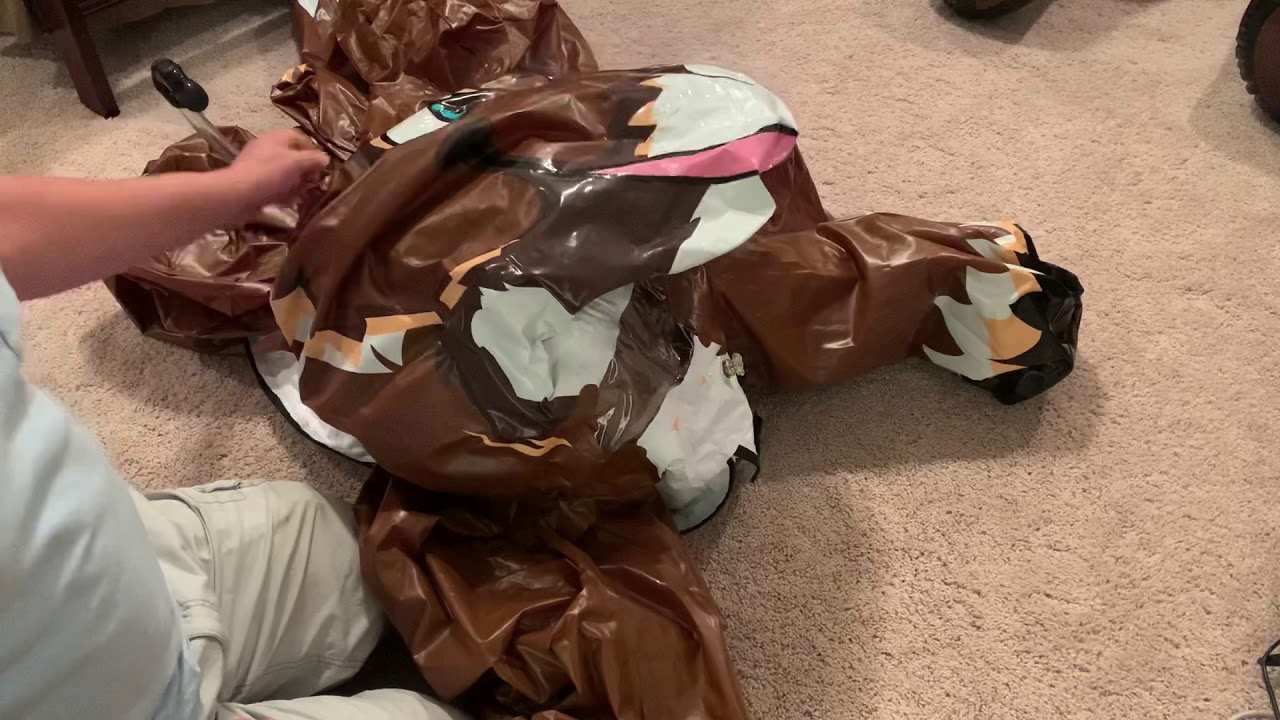 Tour of the inside of an inflatable pvc reindeer suit