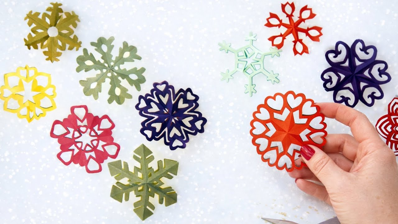 Paper Snowflake Patterns❄️ Make 12 Beautiful Snowflakes