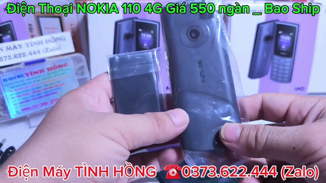 Điện thoại 4G chính hãng _ Nokia 110 4G _ 2 Sim 2 Sóng_ Lắp Sim gì cũng được_Tự động ghi âm cuộc gọi