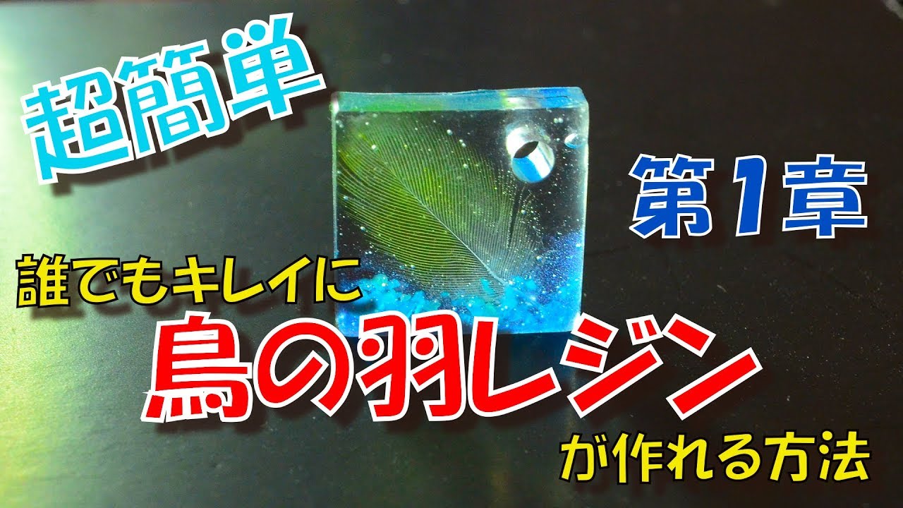 DIY 鳥の羽を型崩れ無くレジンに入れる方法