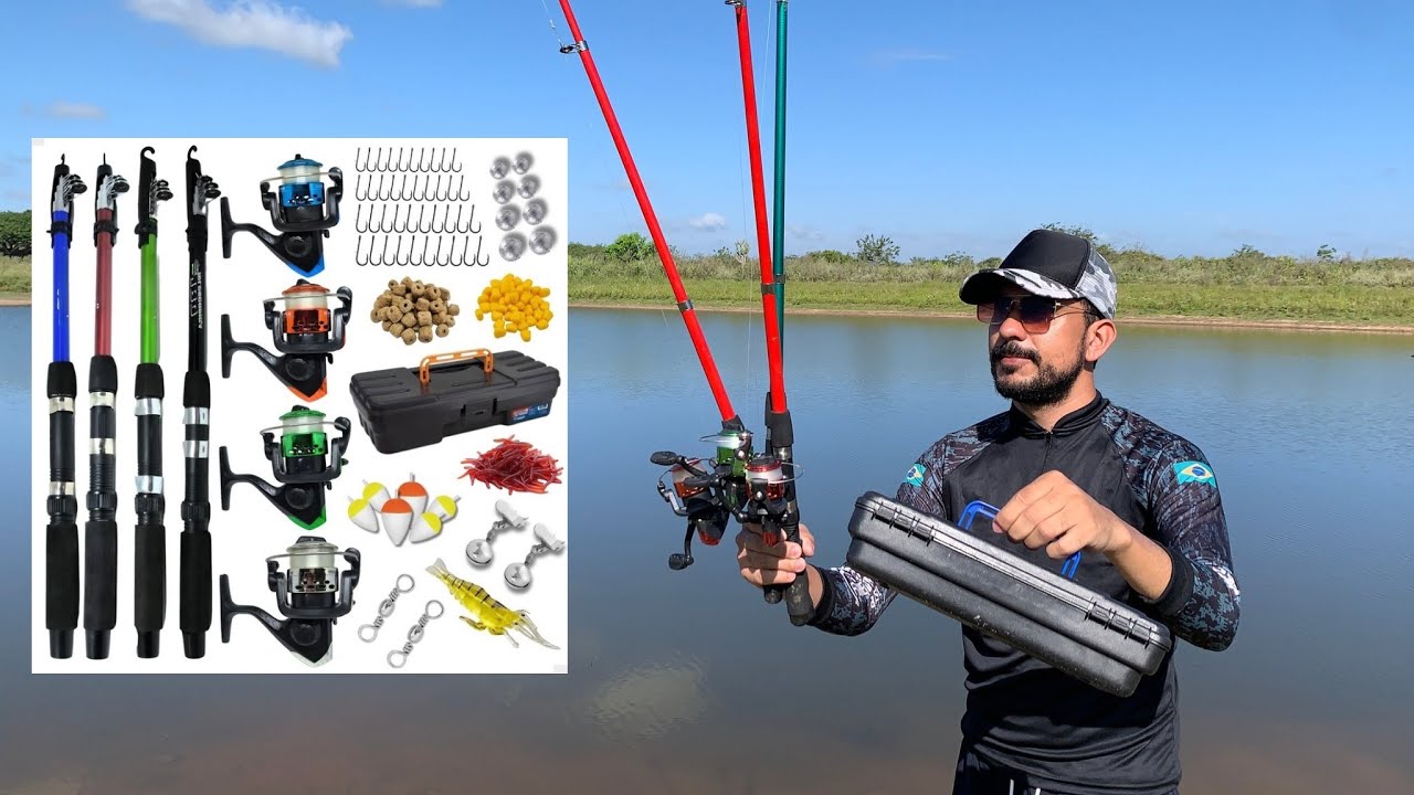 FAZENDO ARREMESSOS ! Testando Kit de Pesca Barato da Shopee
