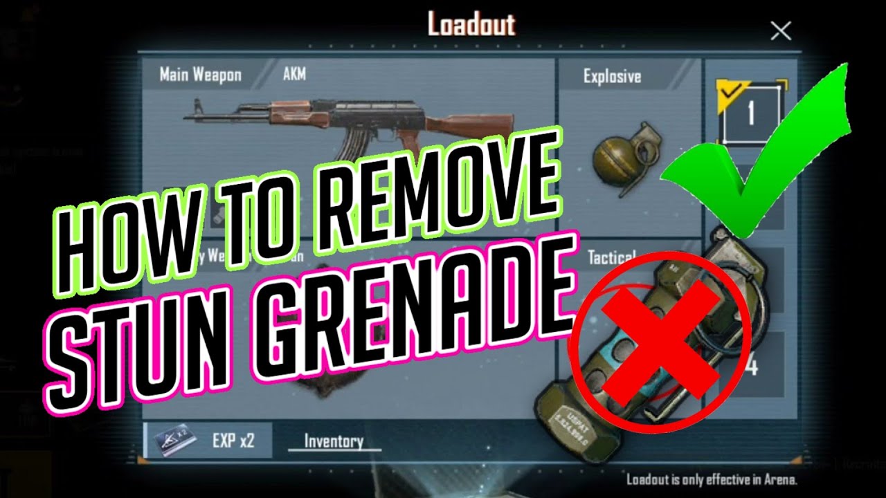 How To Remove Stun Grenade From Loadout BGMI || Arena se Stun Grenade Kaise Hateye🤔