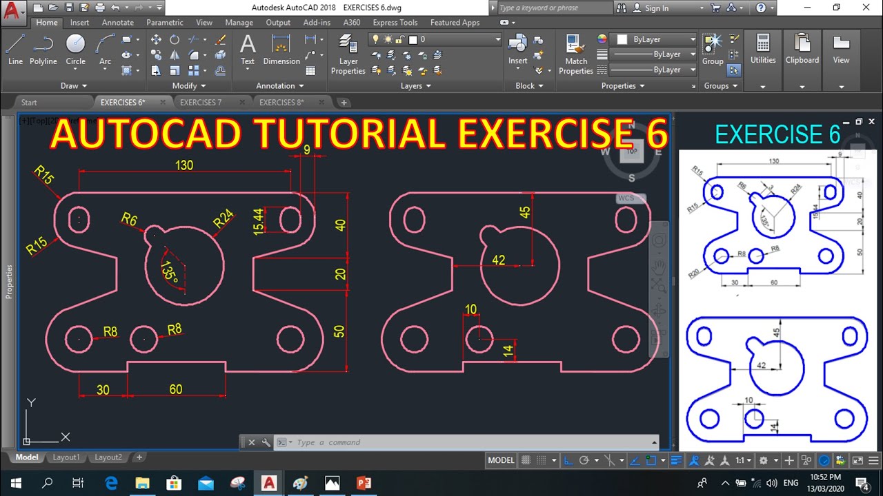 AUTOCAD 2DEXERCISE 6