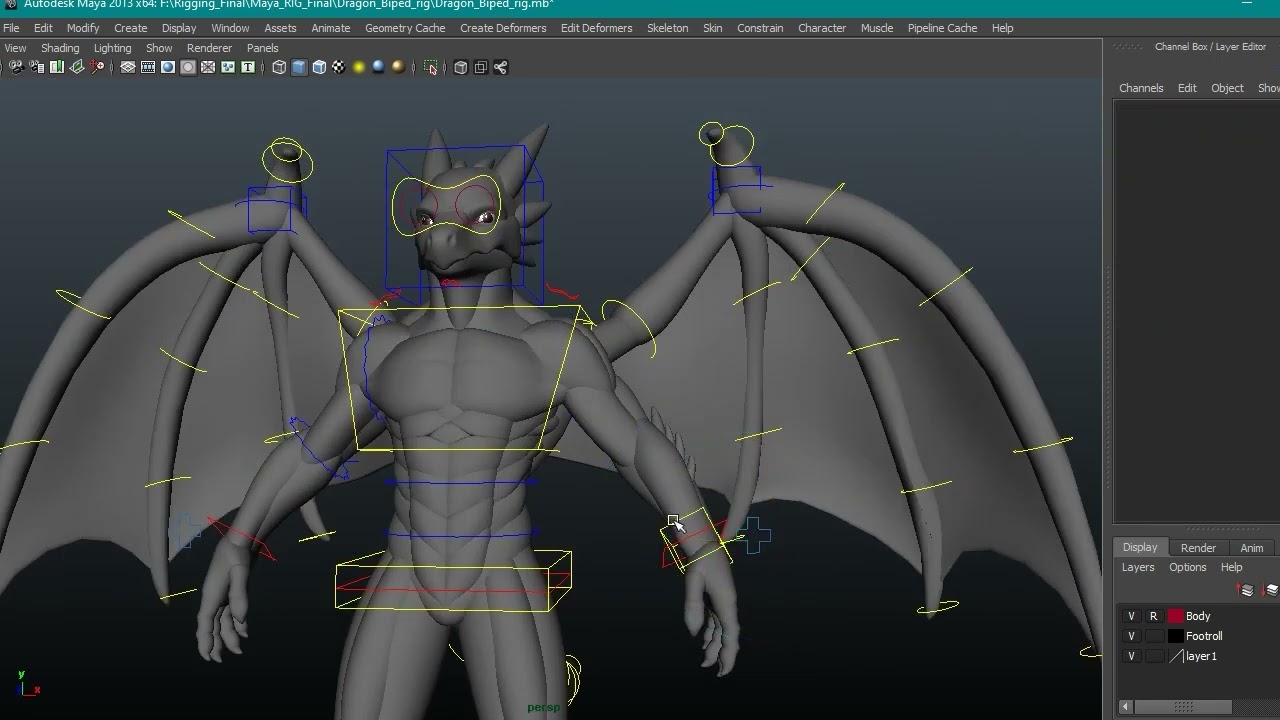 3D Dragon Character Rigging & Animation | Student Work